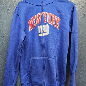 NFL NY Giants Youth XL Full Zip Jacket with Mesh Eyes Blue